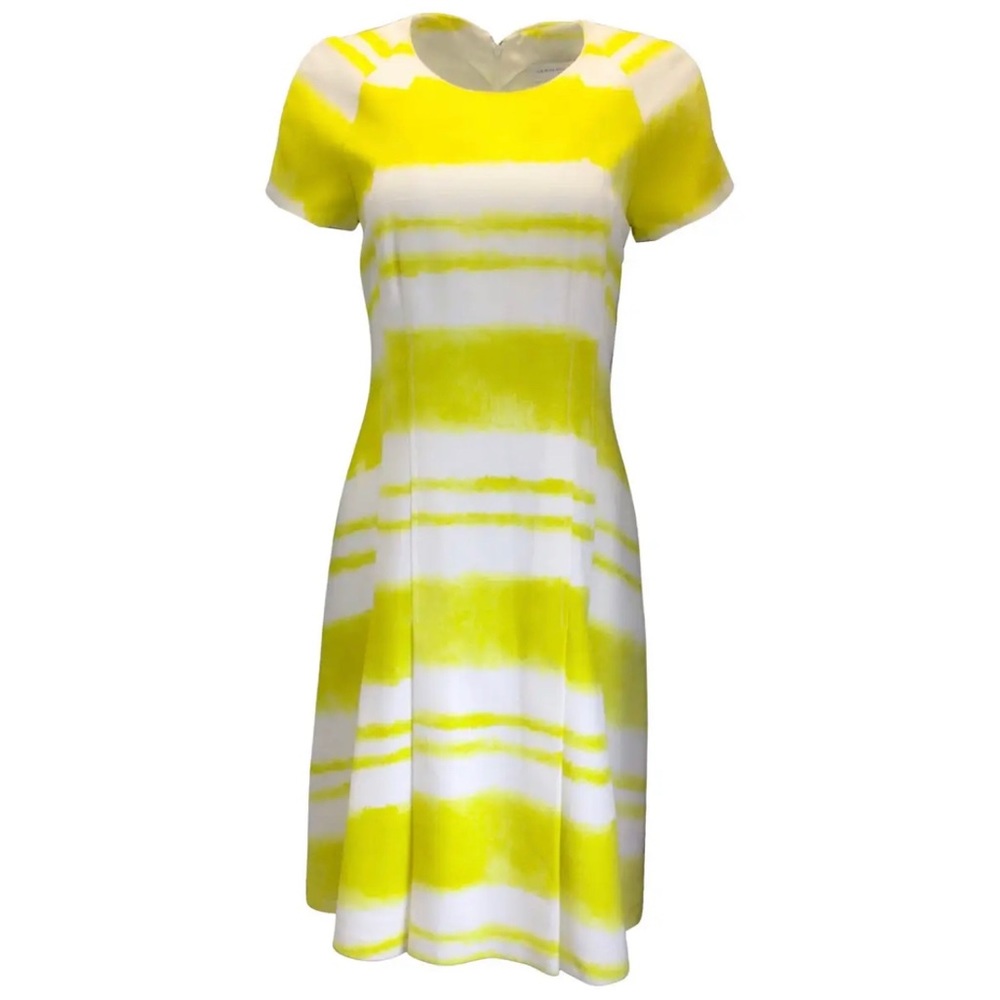 Carolina Herrera size 6 yellow and white striped dress women’s like new